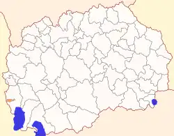 Location of Vevčani Municipality