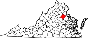 Map of Virginia highlighting Spotsylvania County