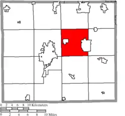 Location of Green Township in Wayne County