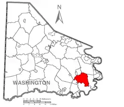 Location of West Pike Run Township in Washington County