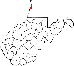 State map highlighting Brooke County