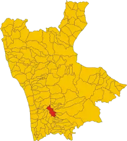 Cosenza within the Province of Cosenza