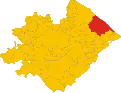 Fano within the Province of Pesaro-Urbino