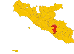 Location of the municipality of Favara in the province of Agrigento