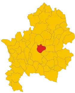 Location of the village of Miranda within the province of Isernia