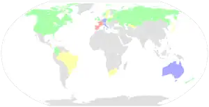 A map of the world showing the number of riders per nation participated in the race.