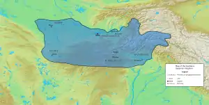 Map of the domains governed by the Kushano-Sasanian Kingdom