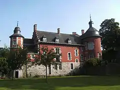 The castle seen from the Samber.