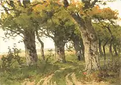 'Oak alley' in Fall, c. 1880-1895; oil on canvas