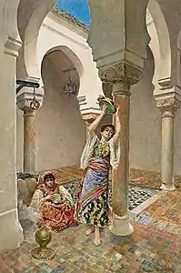 Maria Martinetti Two female musicians in a courtyard, 1891