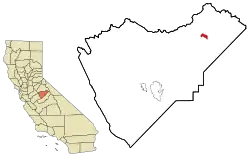 Location in Mariposa County and the state of California