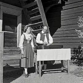 Performing with Marjatta at Seurasaari in 1959