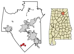 Location in Marshall County, Alabama