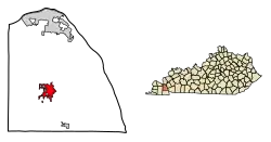 Location of Benton in Marshall County, Kentucky.