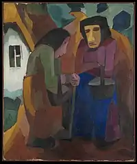 Frauen vor dem Hau, 1921