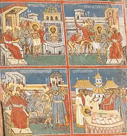 Scenes of the martyrdom St. John the New of Suceava (Voroneț Monastery).