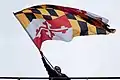 Flag waving during a Baltimore Ravens game