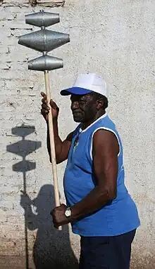 Masacalla, with three parts, belonging to the "Comparsa Negros Argentinos" of "Misibamba Association", Buenos Aires.