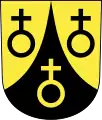 Three globi crucigeri in the coat of arms of Maschwanden in Switzerland