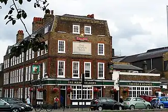 The Mawson Arms / Fox and Hounds, on Chiswick Lane South and Mawson Lane