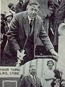 Mayor James John Thomas laying the cornerstone, 1926