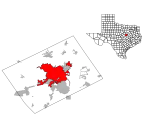 Location within McLennan County and Texas