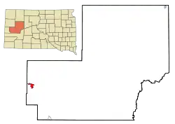 Location in Meade County and the state of South Dakota