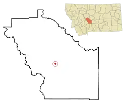 Location of White Sulphur Springs, Montana