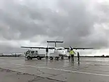 Medavia Dash-8 102, reg. 9H-AEW, Malta International Airport.