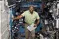 Leland Melvin inside the US lab