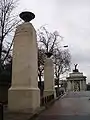 Two of the columns and the Wellington Arch