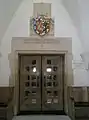 Mural memorial to Bishop John Macmillan in Guildford Cathedral, Surrey (1956).