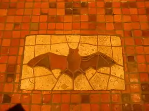 Bat mosaic (1902–06), Rotunda, Pennsylvania State Capitol, Harrisburg, Pennsylvania.