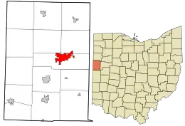 Location in Mercer County and the state of Ohio.