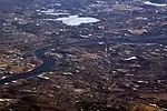 Aerial view of Merrimac and neighboring West Newbury