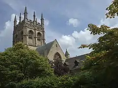 Merton College Chapel from just north of the Christ Church Meadow