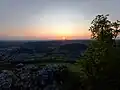 View from the Messelstein at sunset.