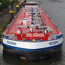 Tank barge on the River Moselle, Germany