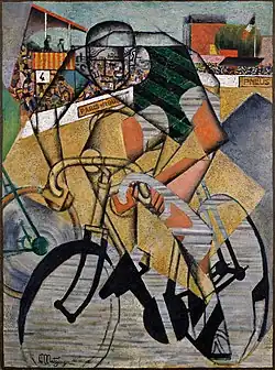 Jean Metzinger, Au Vélodrome, 1912, oil, sand and collage on canvas, Peggy Guggenheim Collection