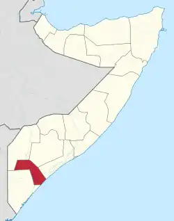 Location in Somalia.