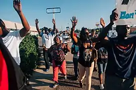 Protesters in Ferguson