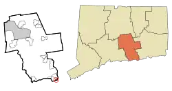 Fenwick's location within Middlesex County and Connecticut