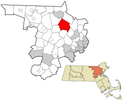 Location in Middlesex County in Massachusetts