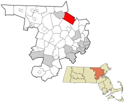 Location in Middlesex County in Massachusetts