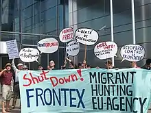 Protests against Frontex in Warsaw in 2008