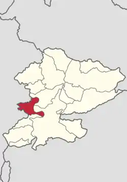 Location within Ćuprija