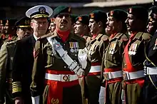 Admiral Mike Mullen reviewing parade at the JS HQ.