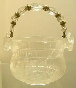 Rock crystal bucket, early 17th-century, the handle perhaps later, WB.80