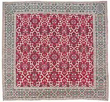 Millefleur 'Star-Lattice' carpet, 17th-early 18th century Mughal India