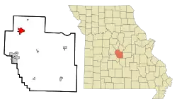 Location of Eldon, Missouri